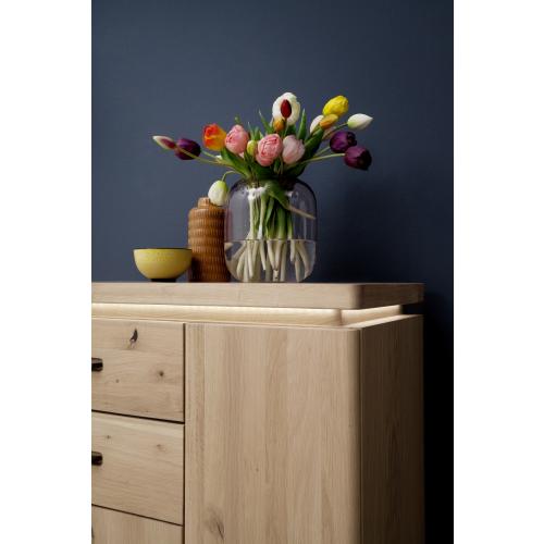Kommode Barcelona 3 | Balkeneiche Bianco / Eiche Bianco | inkl. LED Beleuchtung