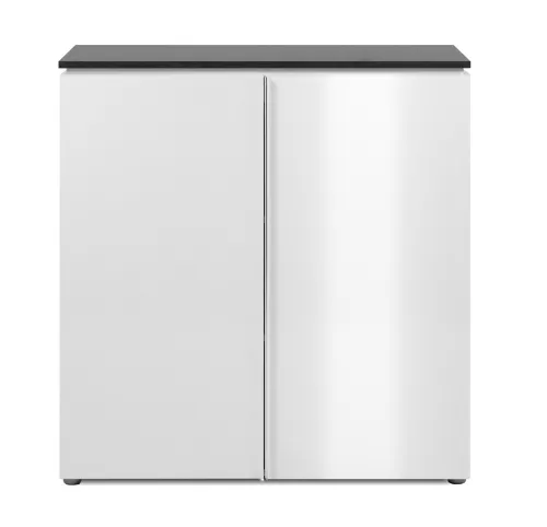 Kommode Brest | Matera / Weiß Hochglanz | 88,5 x 92 cm x 40 cm