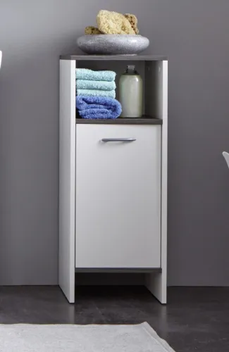 Kommode California | weiß / rauchsilber