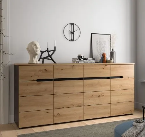 Kommode Canu 1 | Basalt grau / Artisan Eiche