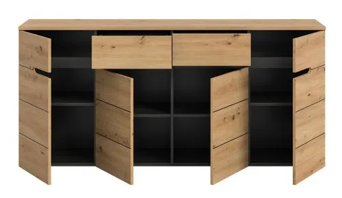 Kommode Canu 1 | Basalt grau / Artisan Eiche