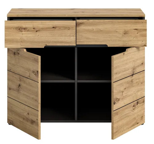 Kommode Canu | grau / Artisan Eiche