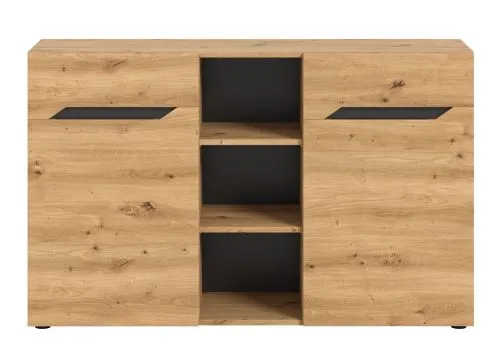 Kommode Caserta | Artisan Eiche / Basalt Grau | LED Beleuchtung