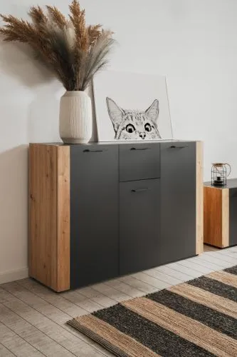 Kommode Cento | mit Schubkasten | anthrazit / Artisan Eiche