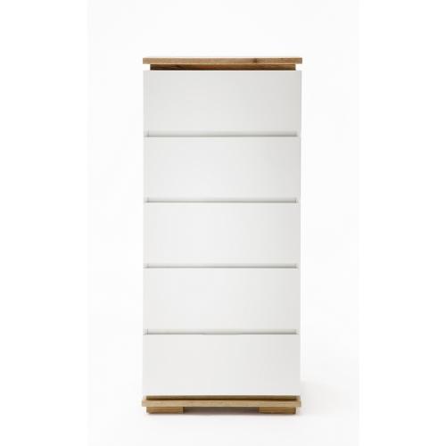 Kommode Chiaro | weiß matt / Asteiche massiv