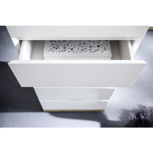 Kommode Chiaro | weiß matt / Asteiche massiv