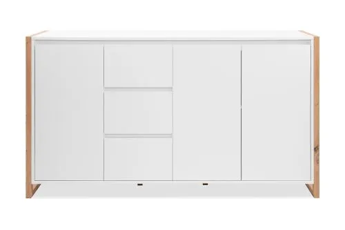 Kommode Denver (L) | mit Schubkästen | weiß / Artisan Eiche
