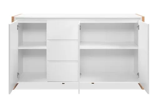 Kommode Denver (L) | mit Schubkästen | weiß / Artisan Eiche