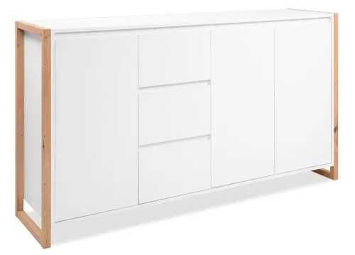 Kommode Denver (L) | mit Schubkästen | weiß / Artisan Eiche