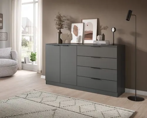 Kommode Kopenhagen 2 | mit 4 Schubkästen | anthrazit