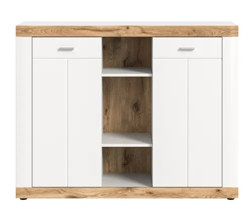 Kommode Laredo 2 | weiß / Nox Oak ohne Beleuchtung