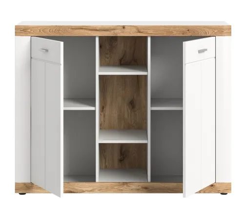 Kommode Laredo 2 | weiß / Nox Oak ohne Beleuchtung