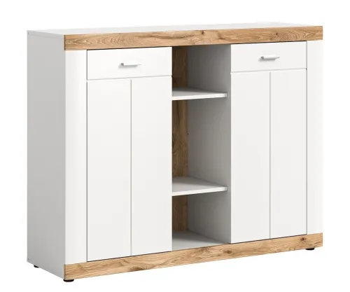 Kommode Laredo 2 | weiß / Nox Oak ohne Beleuchtung