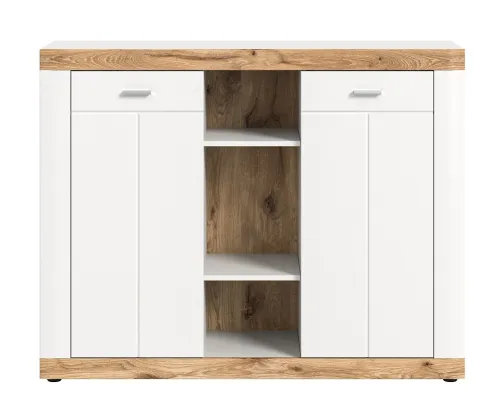 Kommode Laredo 2 | weiß / Nox Oak ohne Beleuchtung