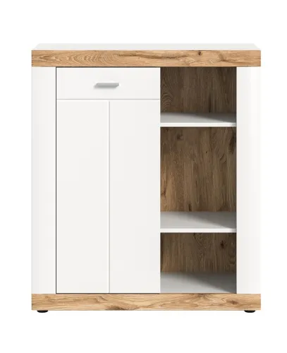 Kommode Laredo | weiß / Nox Oak ohne Beleuchtung