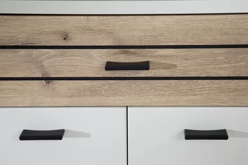 Kommode Mantena | Modern white / Viking Oak