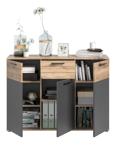 Kommode Mason 1 | Nox Oak / Basalt Grau