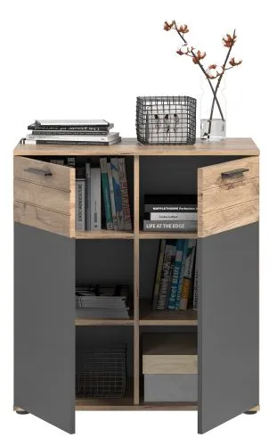 Kommode Mason 2a | Nox Oak / Basalt Grau