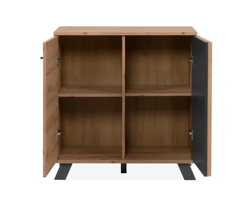 Kommode Medan | mit 3D-Lamellen | Artisan Eiche / anthrazit