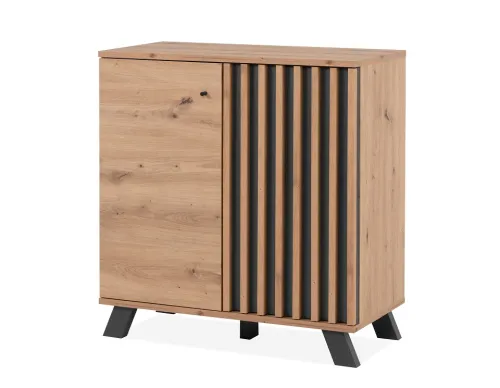 Kommode Medan | mit 3D-Lamellen | Artisan Eiche / anthrazit