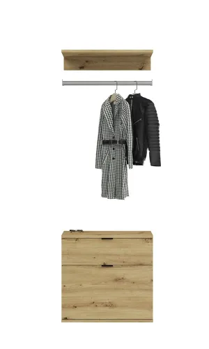 Kommode mit Garderobenstange Projekt X | Artisan Eiche