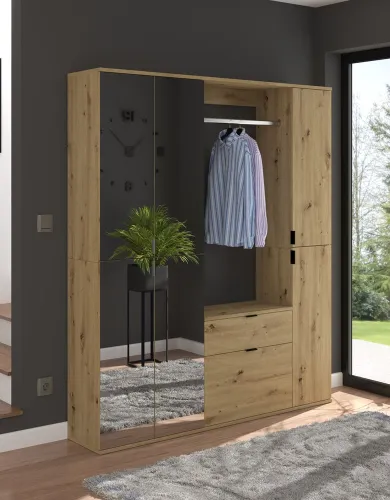 Kommode mit Garderobenstange Projekt X | Artisan Eiche