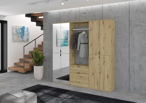 Kommode mit Garderobenstange Projekt X | Artisan Eiche