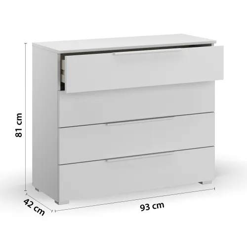 Kommode Monostar | mit Schubkästen | alpinweiß | 93 x 81 x 42 cm