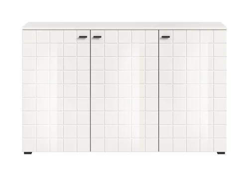 Kommode Monte | 3 türig | weiß Hochglanz / weiß