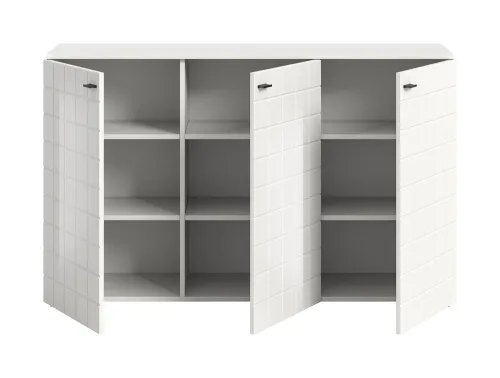 Kommode Monte | 3 türig | weiß Hochglanz / weiß