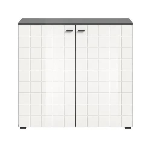 Kommode Monte | weiß Hochglanz / anthrazit