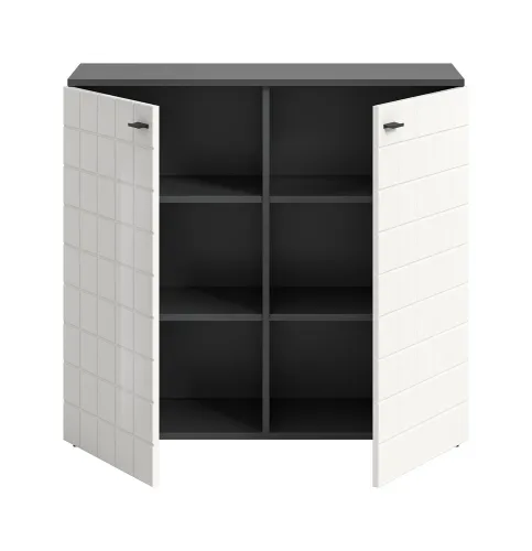 Kommode Monte | weiß Hochglanz / anthrazit