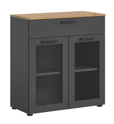 Kommode Niklas | Basalt Grau / Artisan Eiche