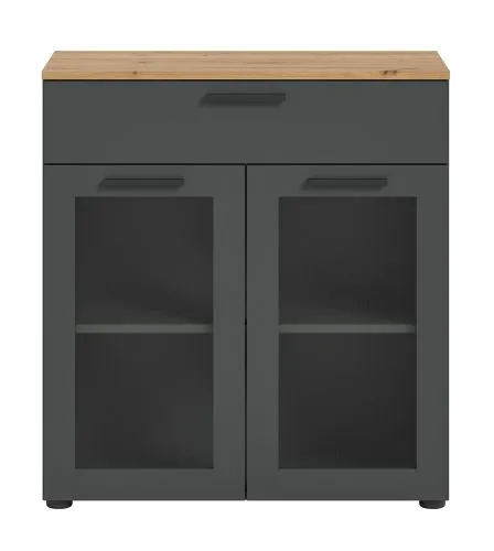 Kommode Niklas | Basalt Grau / Artisan Eiche