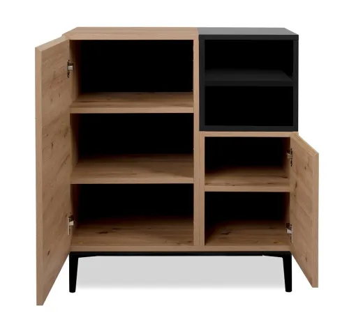 Kommode Nola | Artisan Oak / schwarz