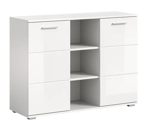 Kommode Prego 1 | weiß Hochglanz mit Beleuchtung