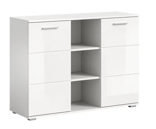 Kommode Prego 1 | weiß Hochglanz mit Beleuchtung