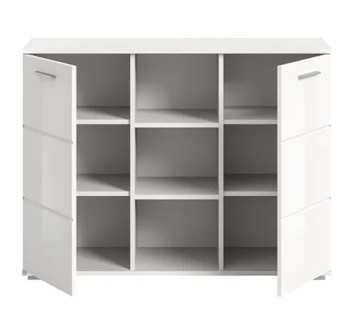 Kommode Prego 1 | weiß Hochglanz ohne Beleuchtung