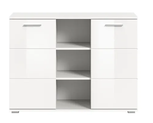 Kommode Prego 1 | weiß Hochglanz ohne Beleuchtung