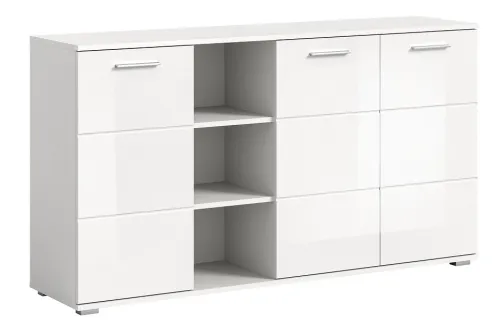 Kommode Prego 2 | weiß Hochglanz mit Beleuchtung