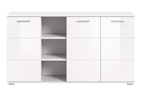 Kommode Prego 2 | weiß Hochglanz mit Beleuchtung