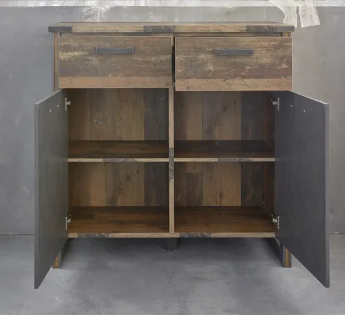 Kommode Prime | Old Used Wood / Matera grau | Shabby Look