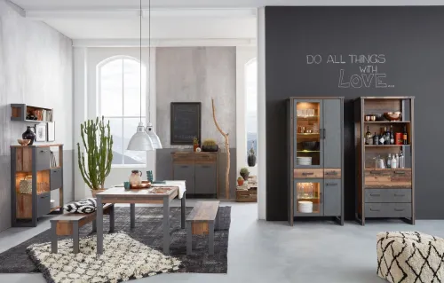 Kommode Prime | Old Used Wood / Matera grau | Shabby Look