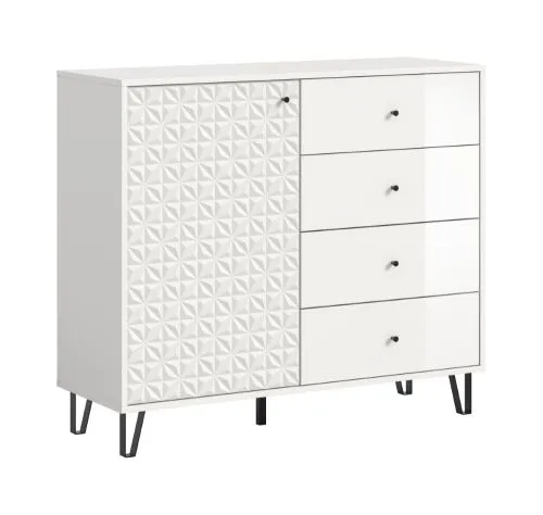 Kommode Prisma 2 | mit 4 Schubkästen | weiß