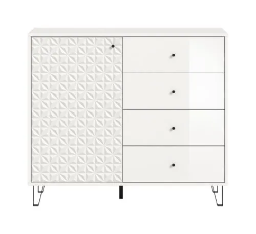 Kommode Prisma 2 | mit 4 Schubkästen | weiß