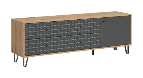 Kommode Prisma 3 | mit 2 Schubkästen | artisan Eiche / anthrazit