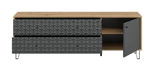 Kommode Prisma 3 | mit 2 Schubkästen | artisan Eiche / anthrazit