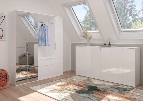 Kommode Projekt X | weiß Hochglanz