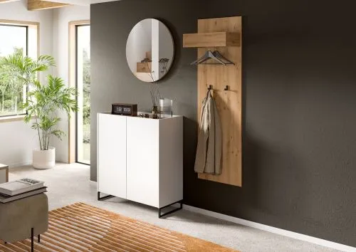 Kommode Schuhkommode Drive | weiß / Artisan Oak