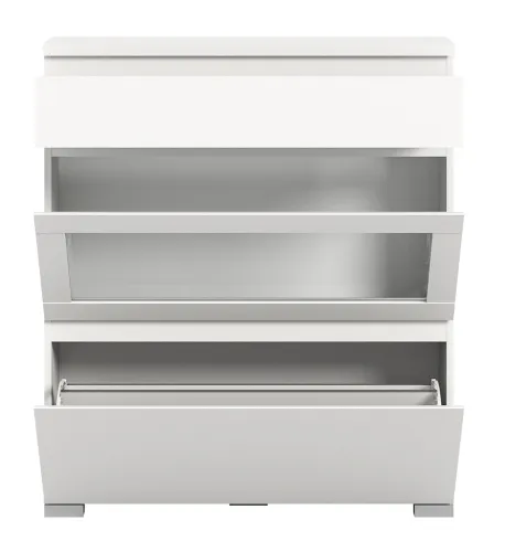 Kommode Schuhschrank Shoelove mit Schubkasten | weiß mit LED Beleuchtung